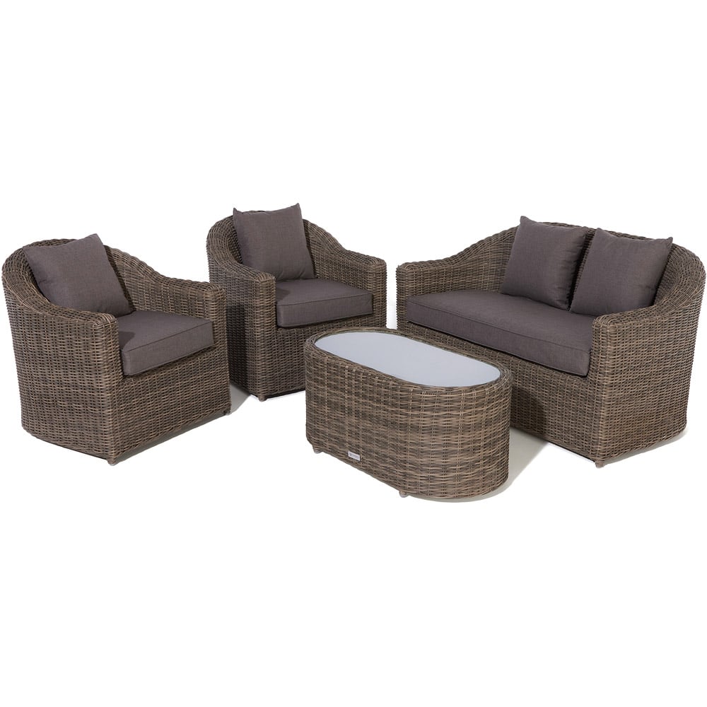 Rowlinson Bunbury 4 Seater Natural Rattan Weave Sofa Set Image 2