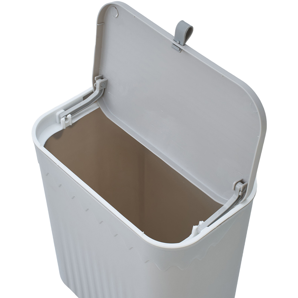 Living and Home Grey Wall-Mounted Waste Bin with Lid 28cm Image 5