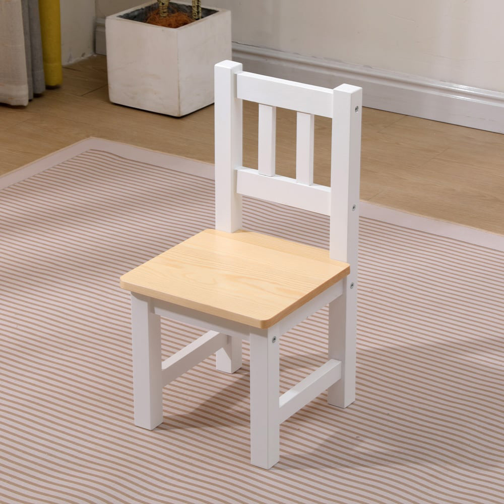 FurnitureHMD Kids 4 Seater White Pine Wood Table Chair and Storage Bench Set Image 9