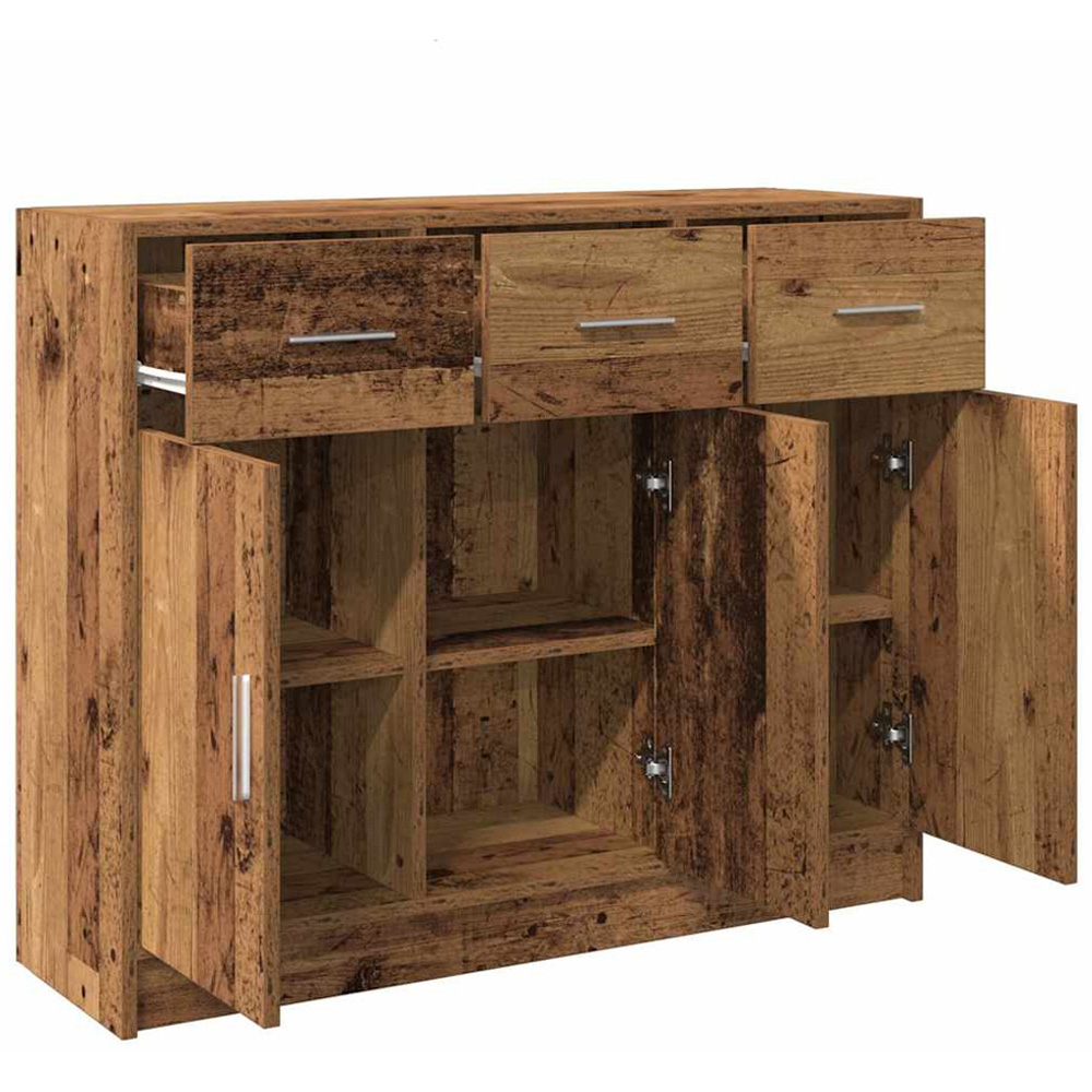 vidaXL 3 Door 3 Drawer Old Wood Wide Sideboard Image 5