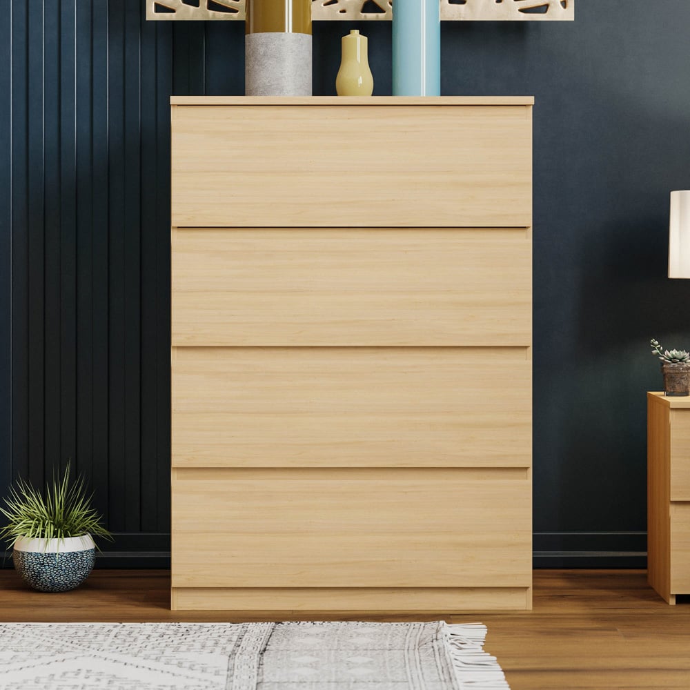 Vida Designs Denver 4 Drawer Pine Chest of Drawers Image 6