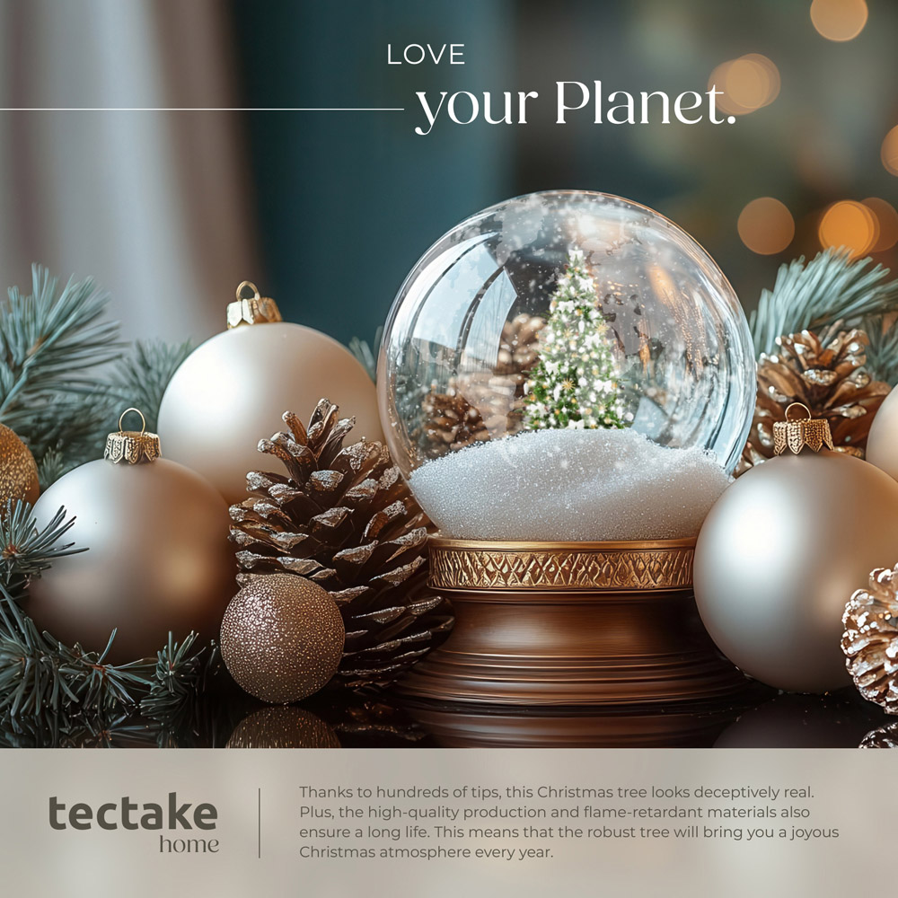 tectake Blitzen Frosted Tips Green Artificial Christmas Tree with Stand 6ft Image 6