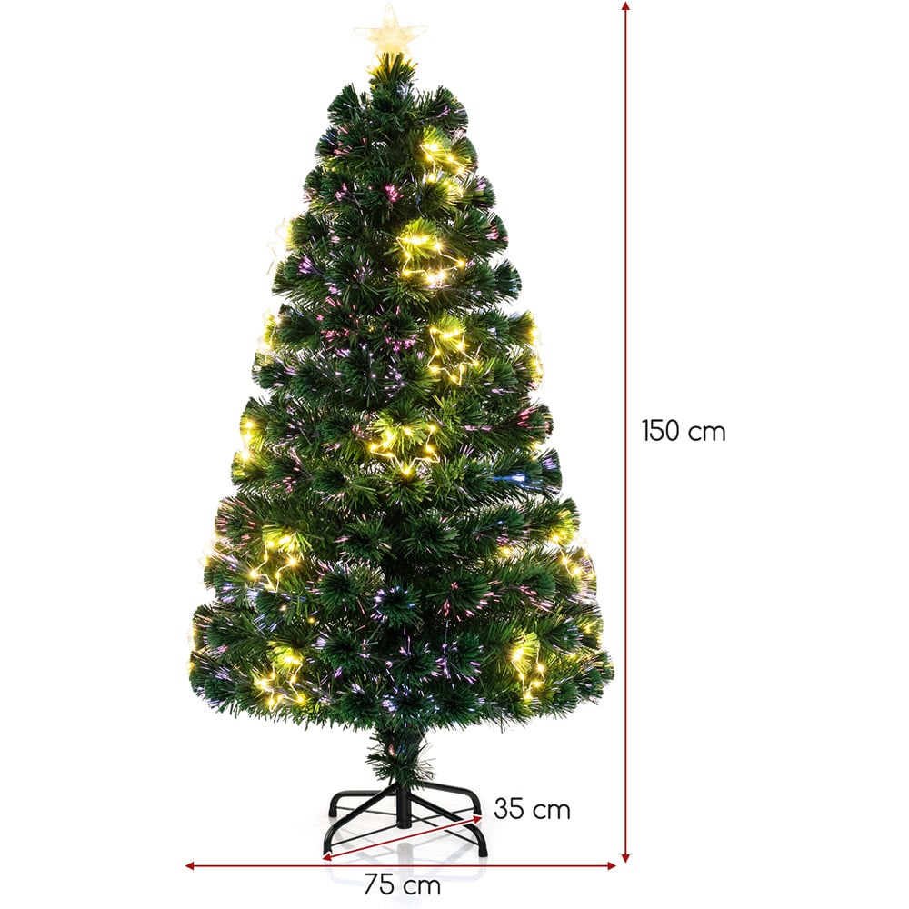 Costway 18 String Light Fibre Optic Pre-Lit Artificial Christmas Tree 5ft Image 9