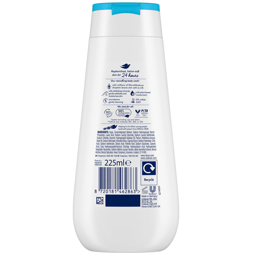Dove Advanced Care Gentle Scrub Body Wash 225ml 12 Pack Image 3