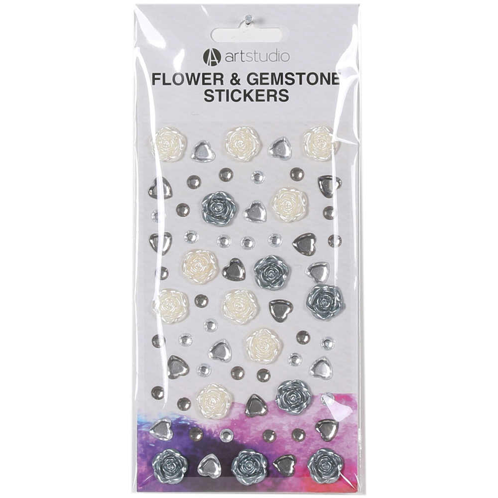 Art Studio Flower & Gemstone Stickers Image
