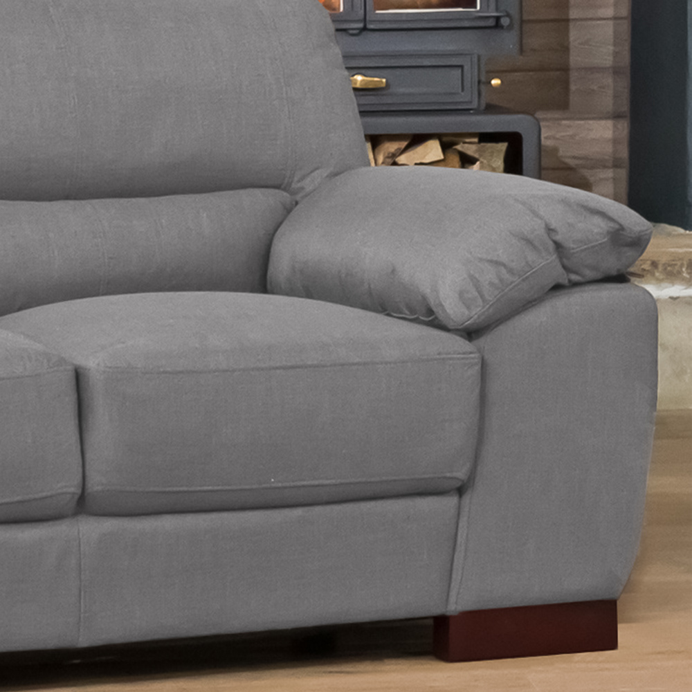 Westbrook 2 Seater Grey Textured Fabric Sofa Image 2