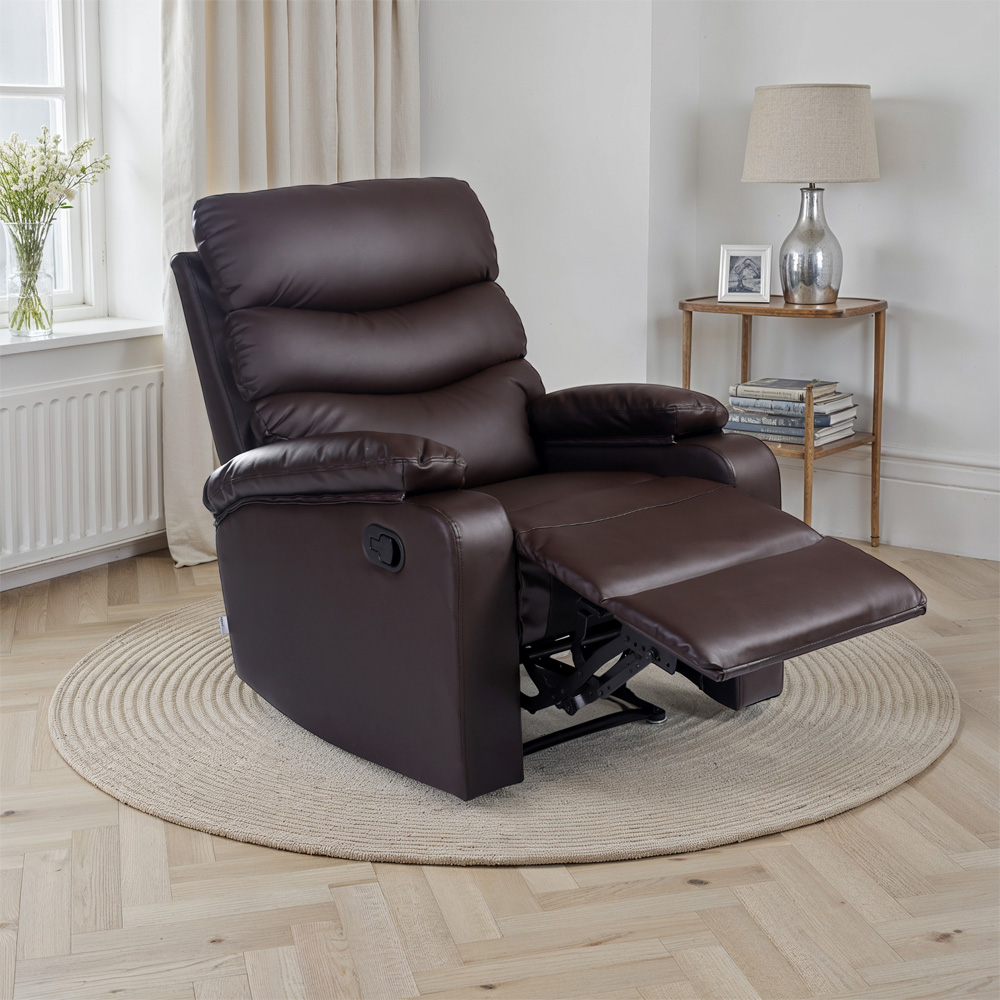 Furniture Online Ashby Brown Leather Recliner Chair Image 7