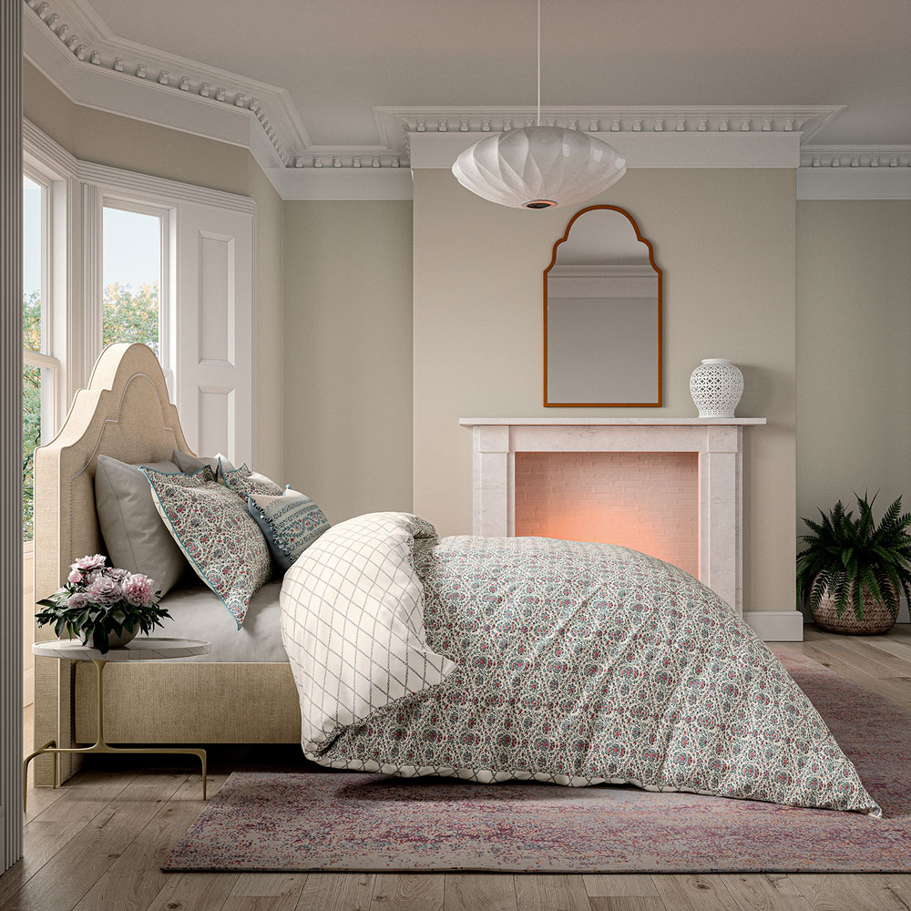 V&A Indian Lattice Double Red and Teal Duvet Set Image 5