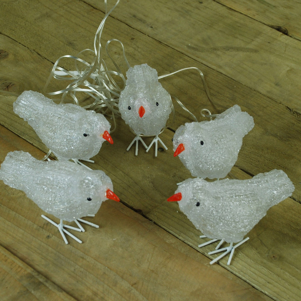 Samuel Alexander Acrylic Birds LED Outdoor Christmas Decoration 16cm 5 Pack Image 4