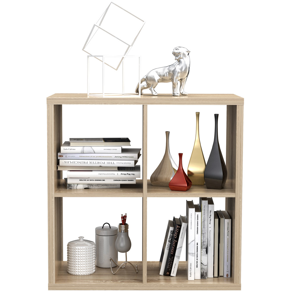 Florence Mauro 4 Cube Sonoma Oak Bookshelf Image 5