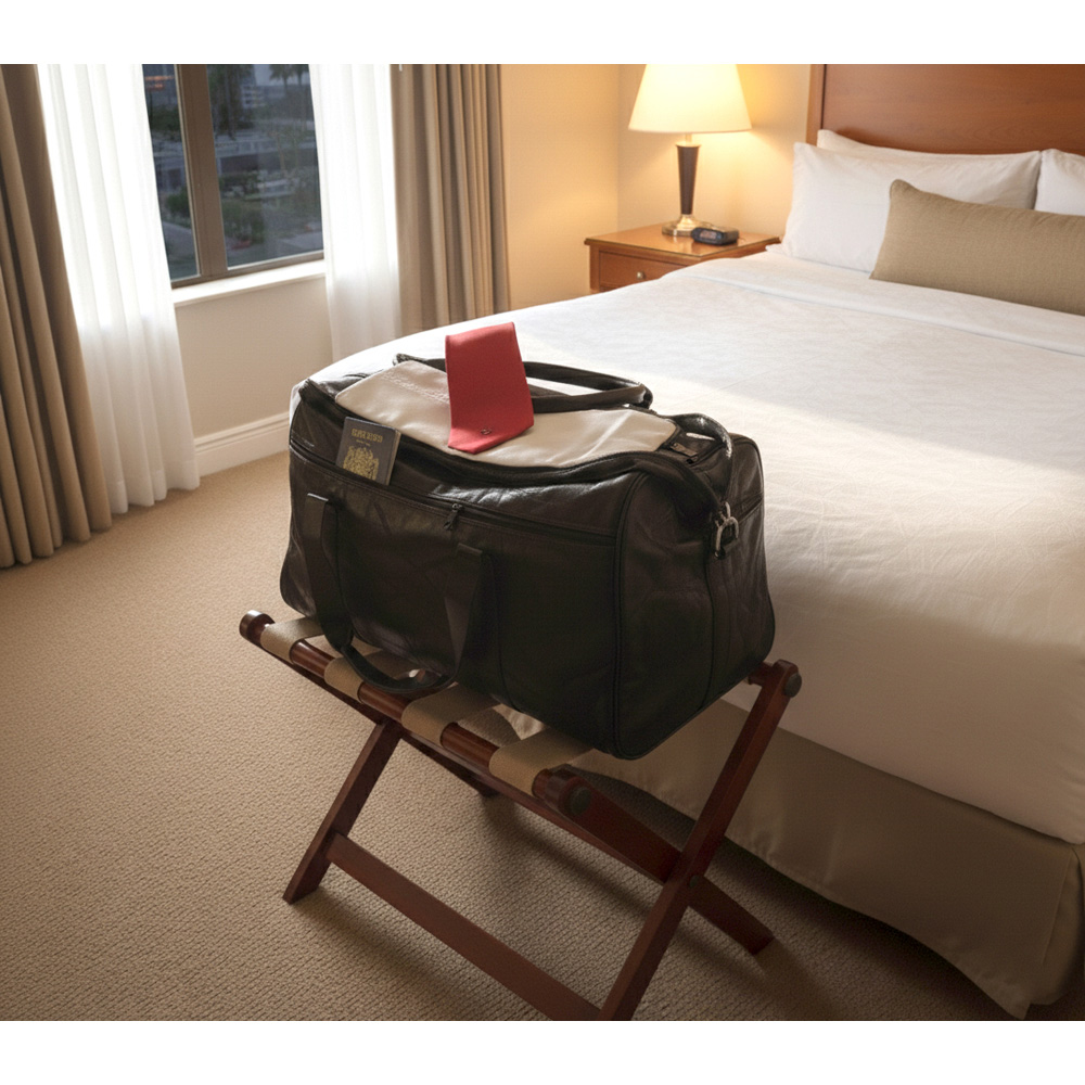 Avilo Wide Opening Patchwork Leather Travel Bag Image 3