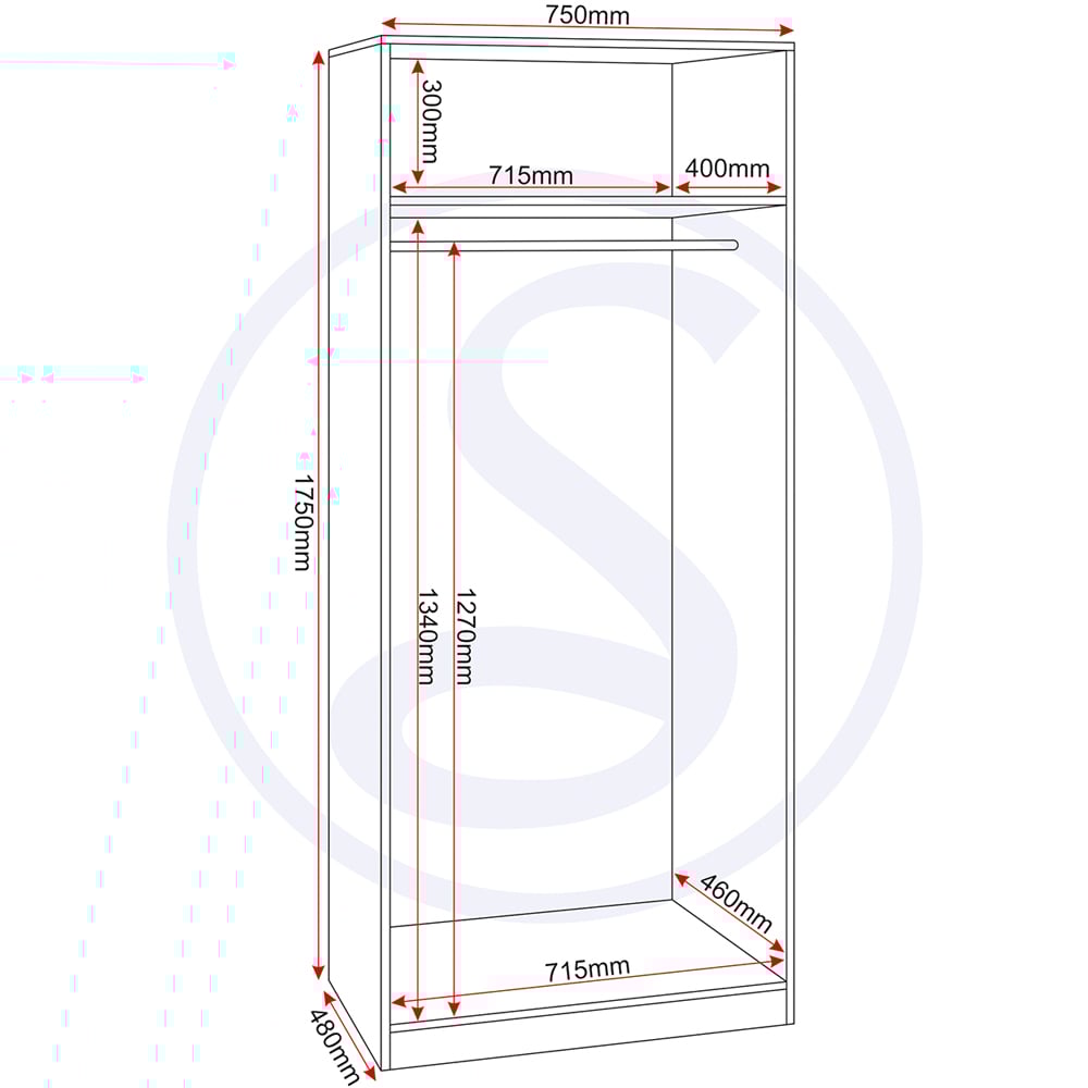 Seconique Dakota 2 Door Wardrobe Oak Effect Bedroom Furniture Set Image 7
