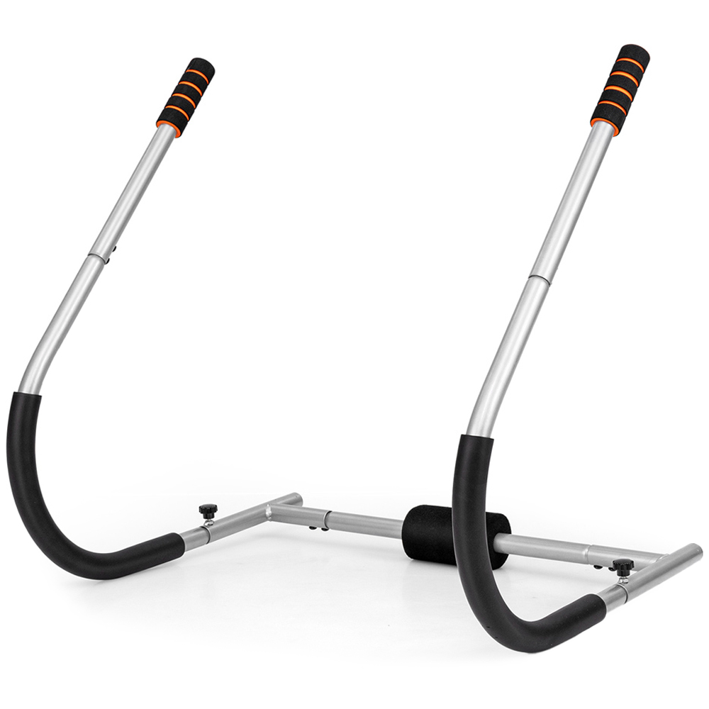 Costway Silver Foldable Ab Trainer with Padded Headrest and Handles Image 1