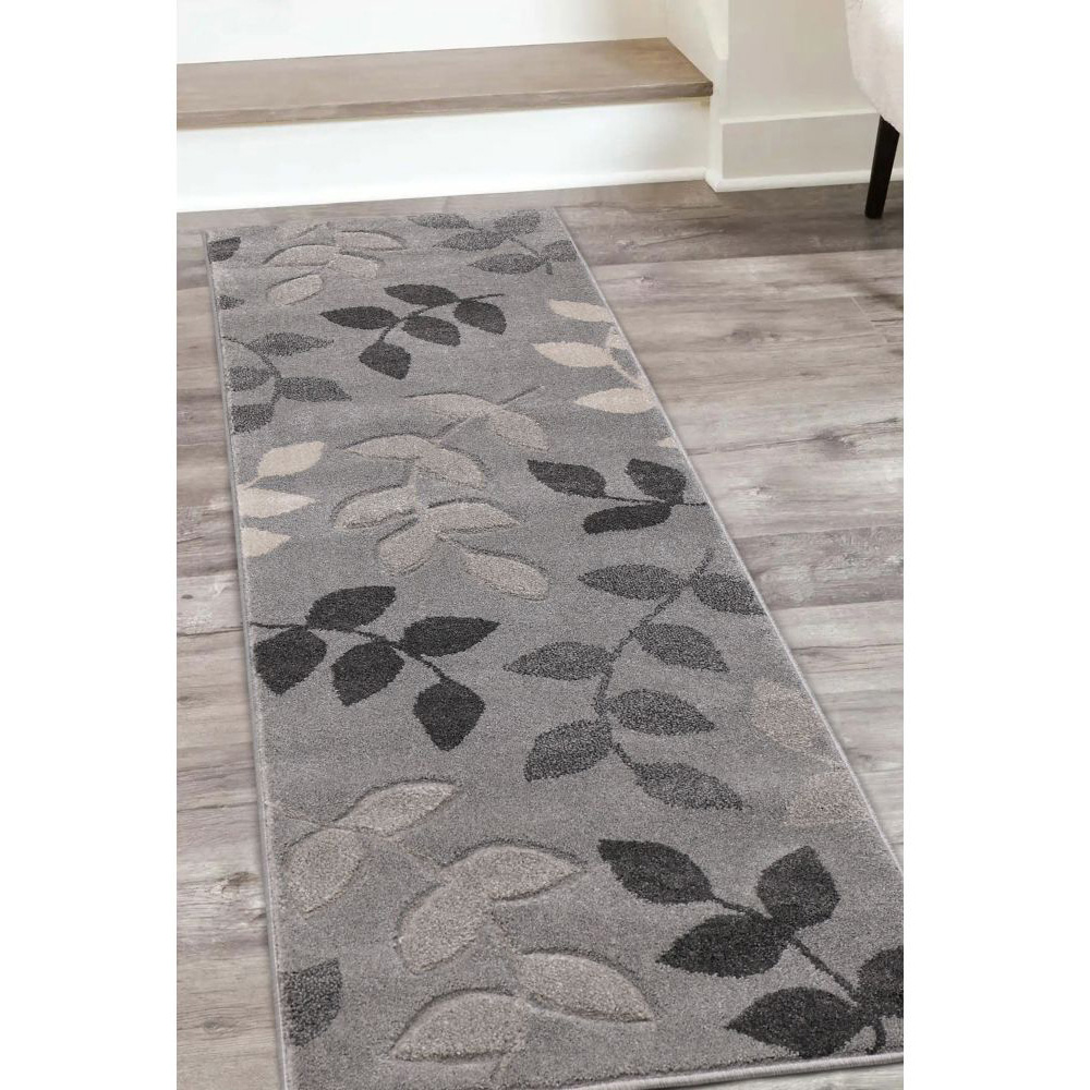 Homemaker Newport Grey Leaf Runner 60 x 200cm Image 4