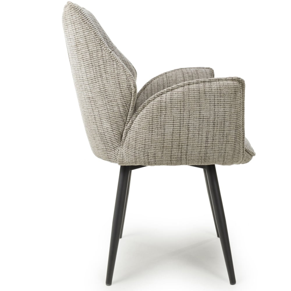 Baltimore Set of 2 Tweed Toffee Swivel Dining Chair Image 4