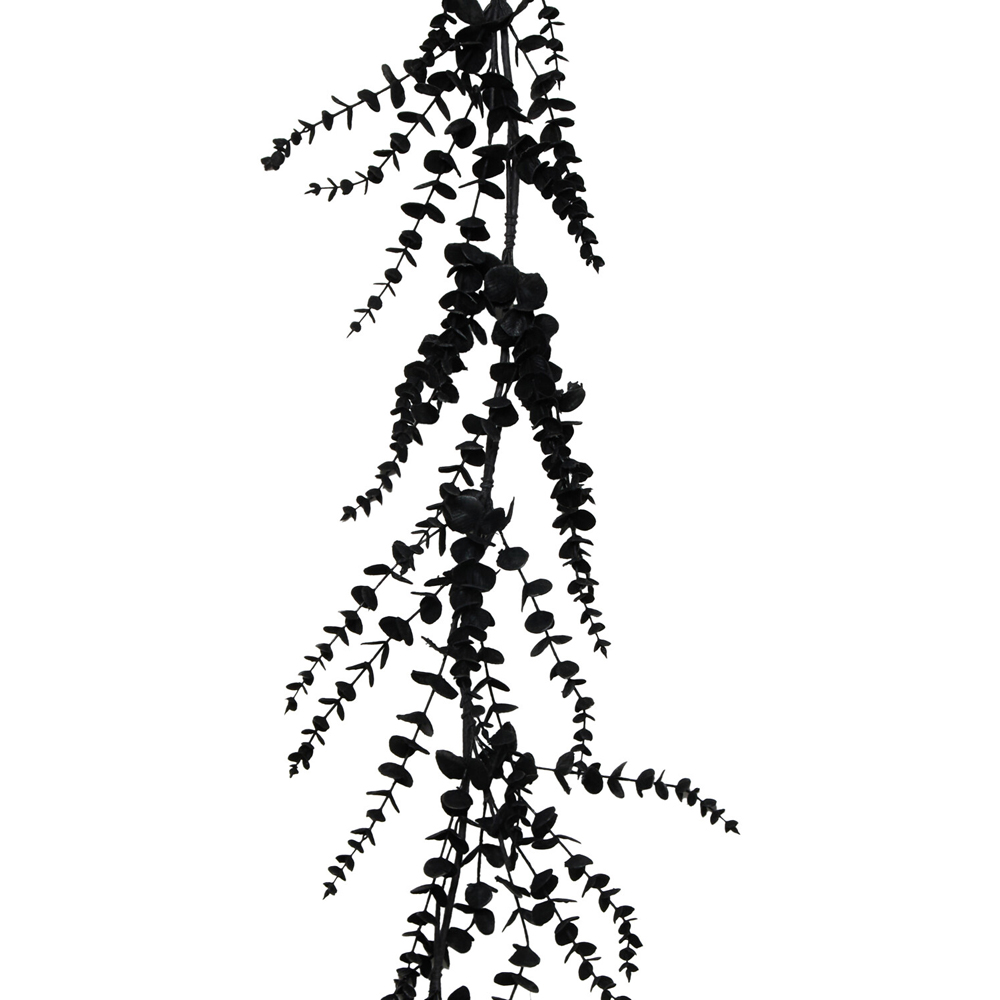 Faux Decorative Eucalyptus Garland Black Image 2