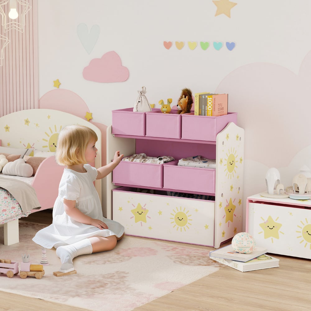 AIYAPLAY 3 Tier Pink Kids Storage Shelf Image 3