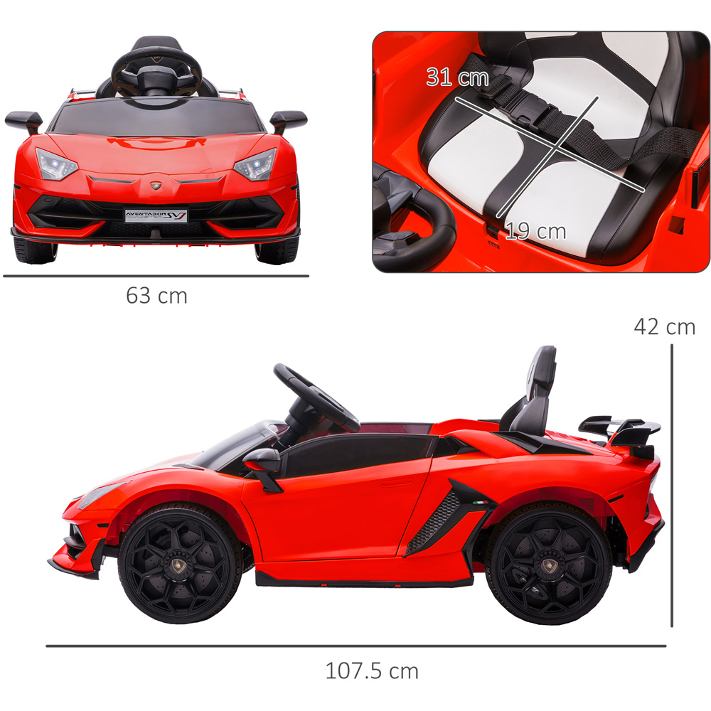 Tommy Toys Red Licensed Lamborghini Aventador Kids Electric Ride On Car Image 7