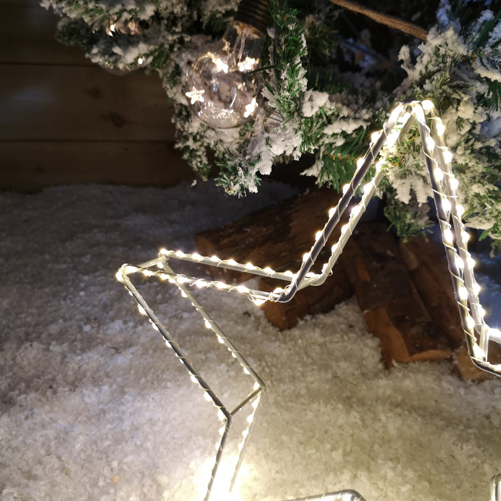 Samuel Alexander Warm White Dewdrop Open Star LED Christmas Decoration 38cm Image 4