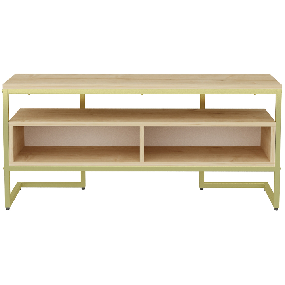 Decorotika Merrion 3 Shelf Gold and Oak TV Unit Image 3