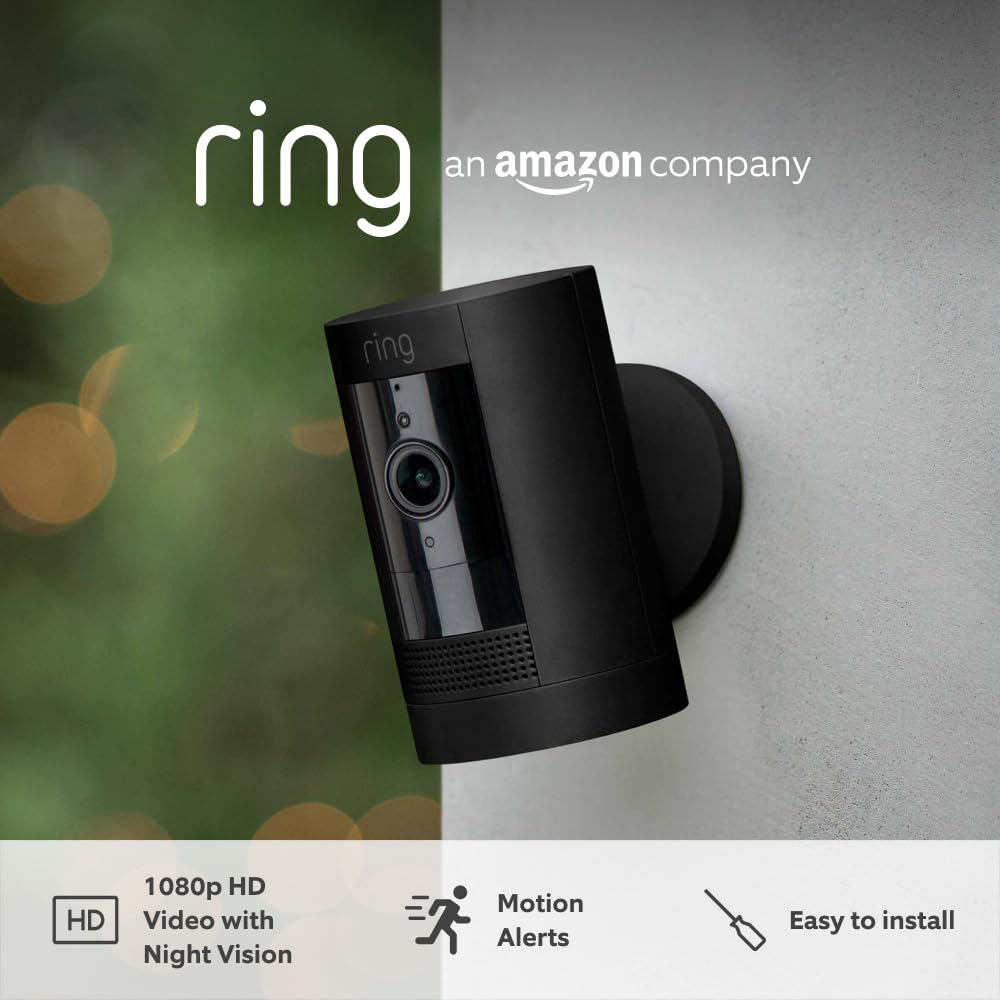 Ring Black Outdoor Stick Up Camera Image 3