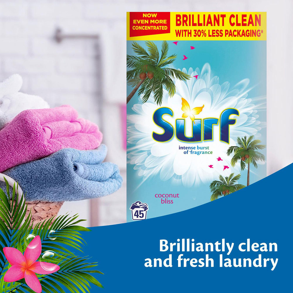 Surf Concentrated Coconut Bliss Laundry Powder 45 Washes 2.25kg 2 Pack Image 4