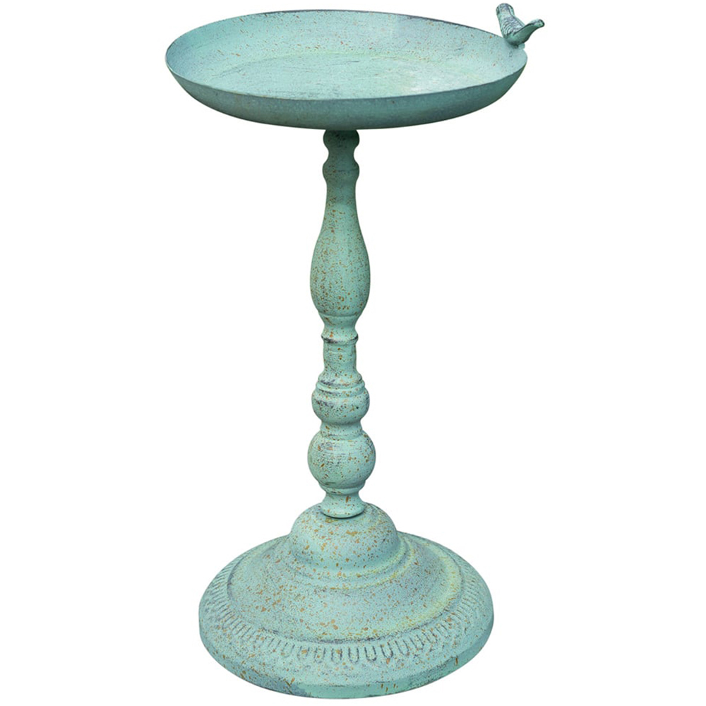 St Helens Green Metal Bird Bath and Feeder Image 1