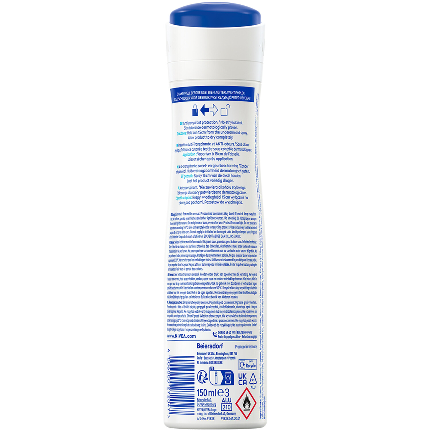 Nivea Clean Sweat and Odour Protection Spray Image 2
