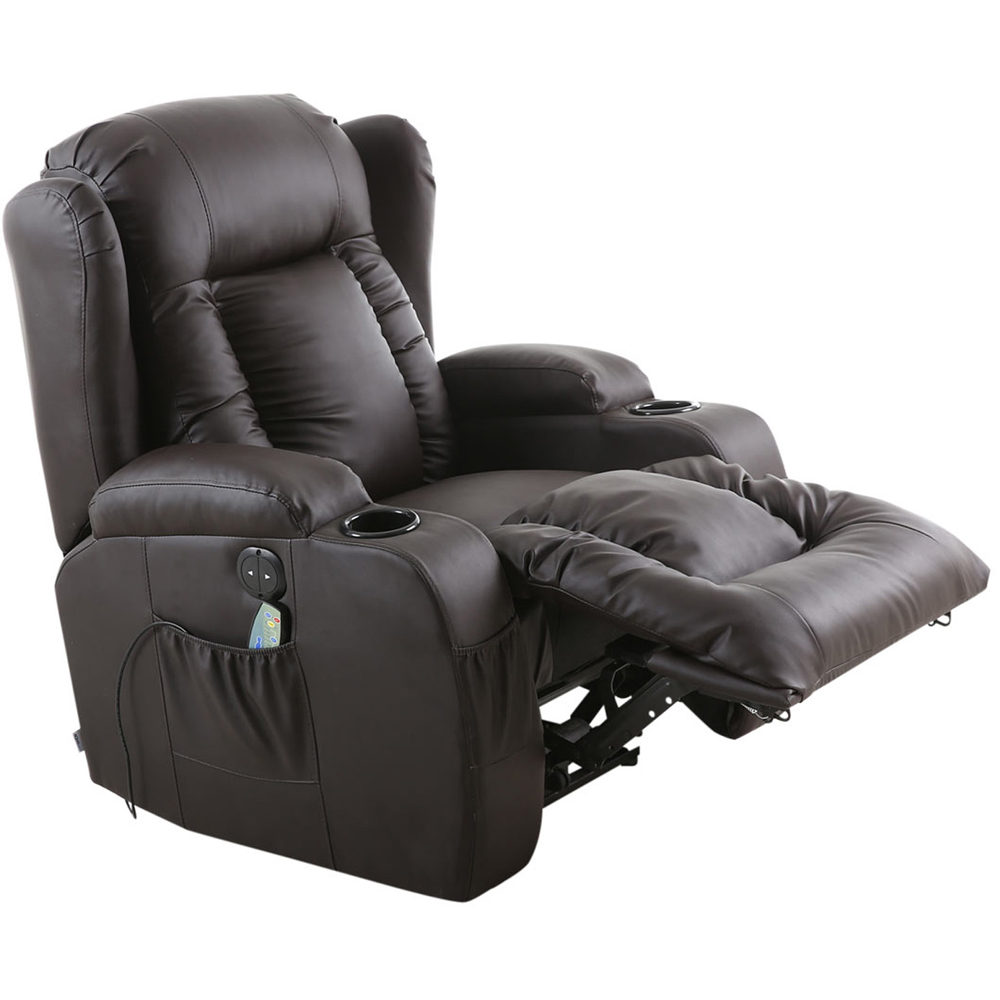Furniture Online Caesar Brown Bonded Leather Electric Recliner Chair Image 3