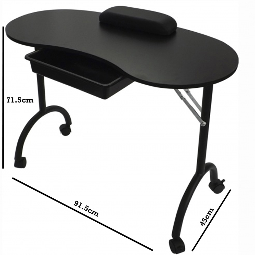Portable Folding Manicure Table with Accessories - Black Image 7