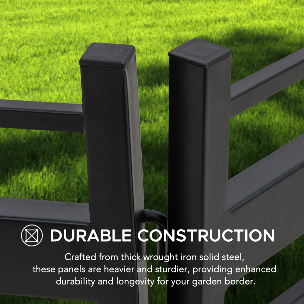 Sunjoy Cromwell Black Solar Border Fence Panel Image 8