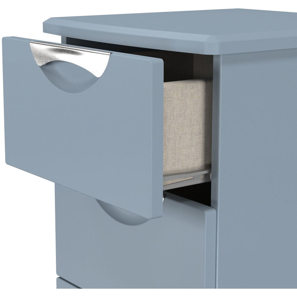 Crowndale Camden 4 Drawer Denim Blue Bedside Cabinet Ready Assembled Image 6