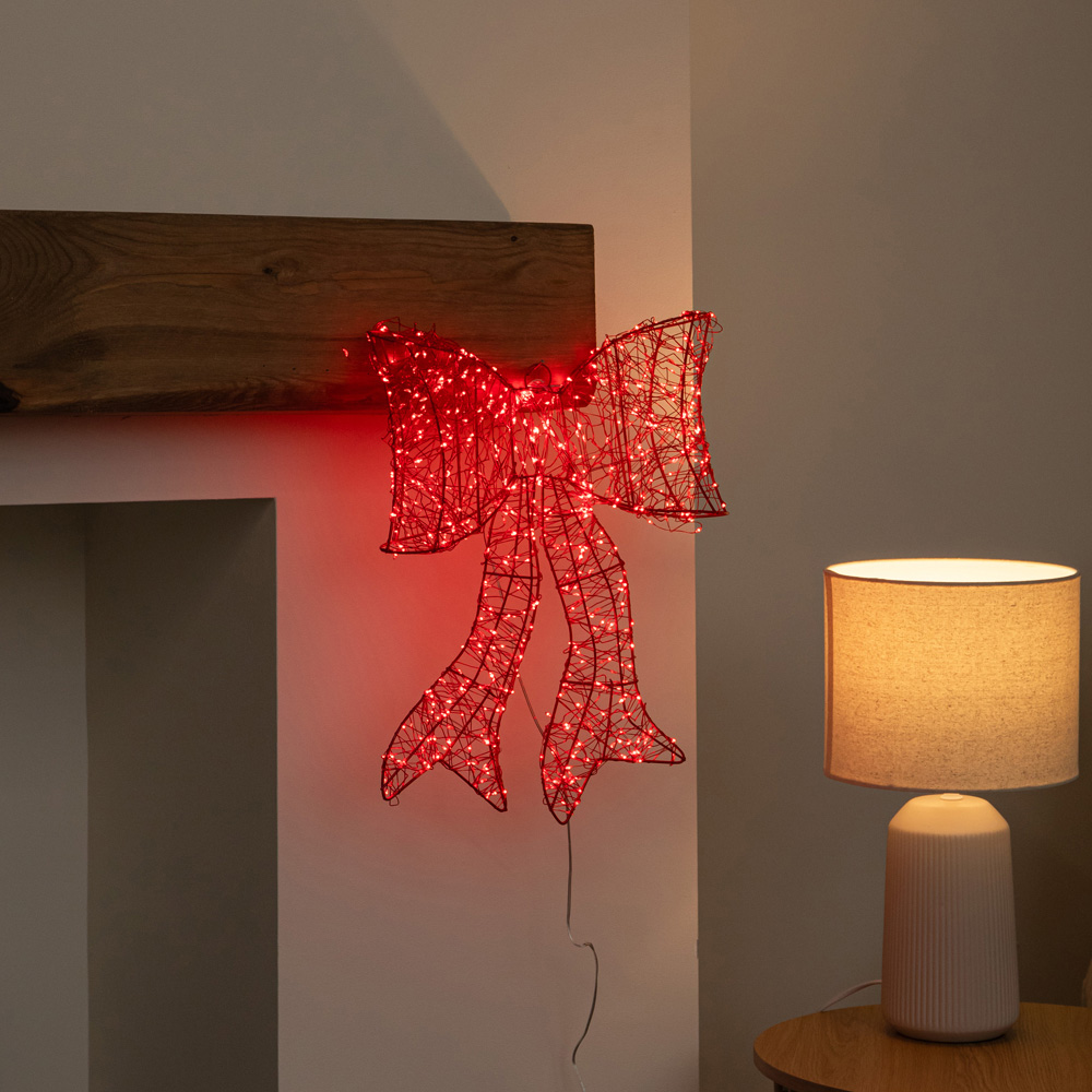 Samuel Alexander 650 Red LED Light-Up Red Christmas Bow 43cm Image 3