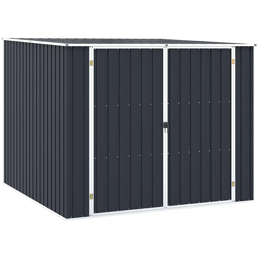 vidaXL 6.4 x 6.5ft Anthracite Galvanised Steel Pent Garden Shed Image 1