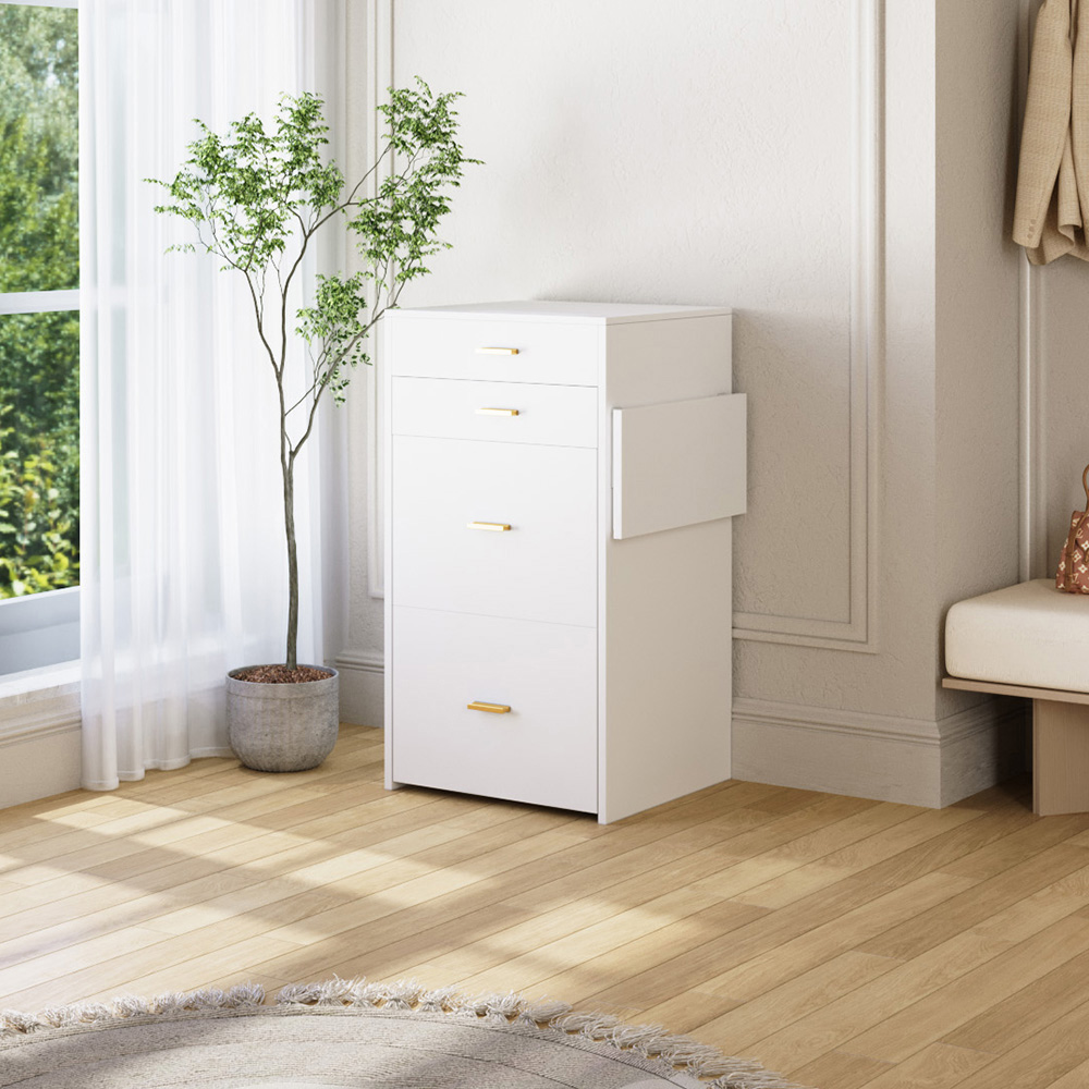 Living and Home Vanity Table Set with Flip Top Mirror and Rolling Stool Image 8