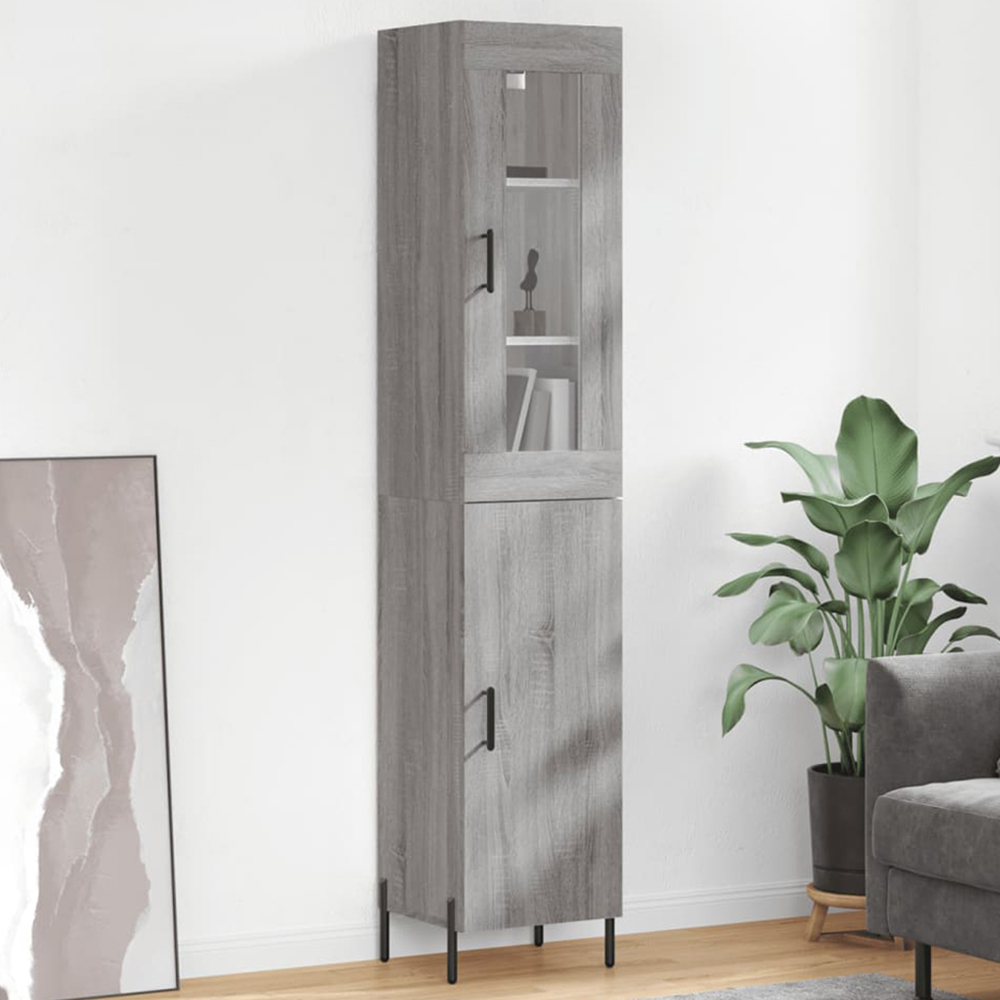 vidaXL 2 Door Grey Sonoma Highboard Image 1