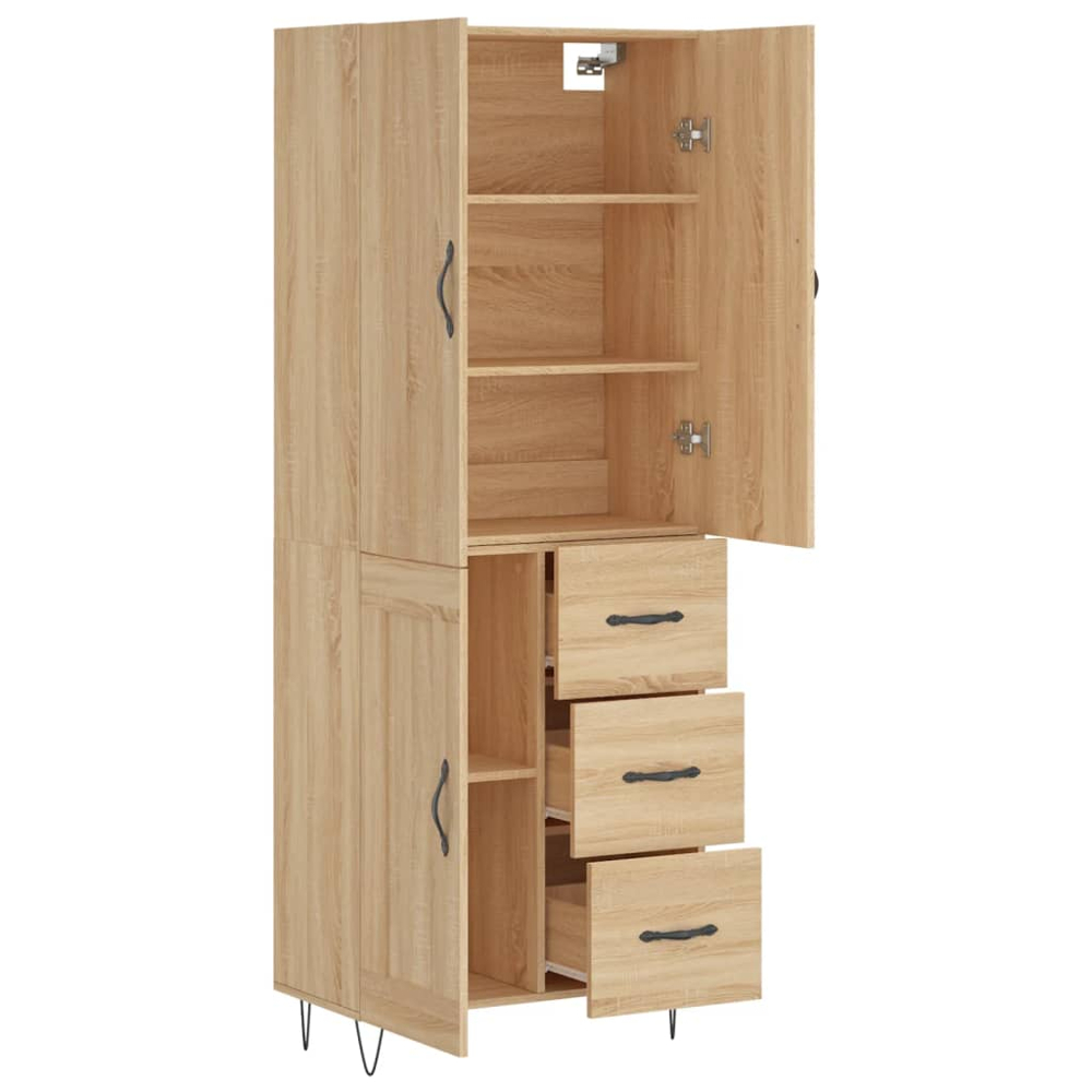 vidaXL 3 Door 3 Drawer Sonoma Oak Highboard Image 4