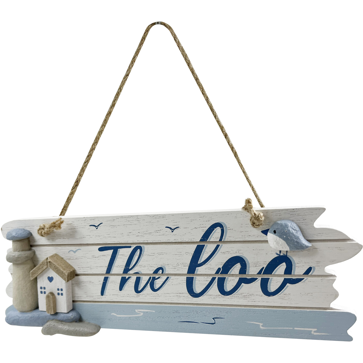 Coastal Loo Hanging Sign - Blue Image 1
