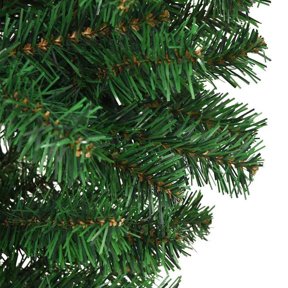 vidaXL Pre-Lit Blue Bauble Green Artificial Upside-Down Christmas Tree 7ft Image 4