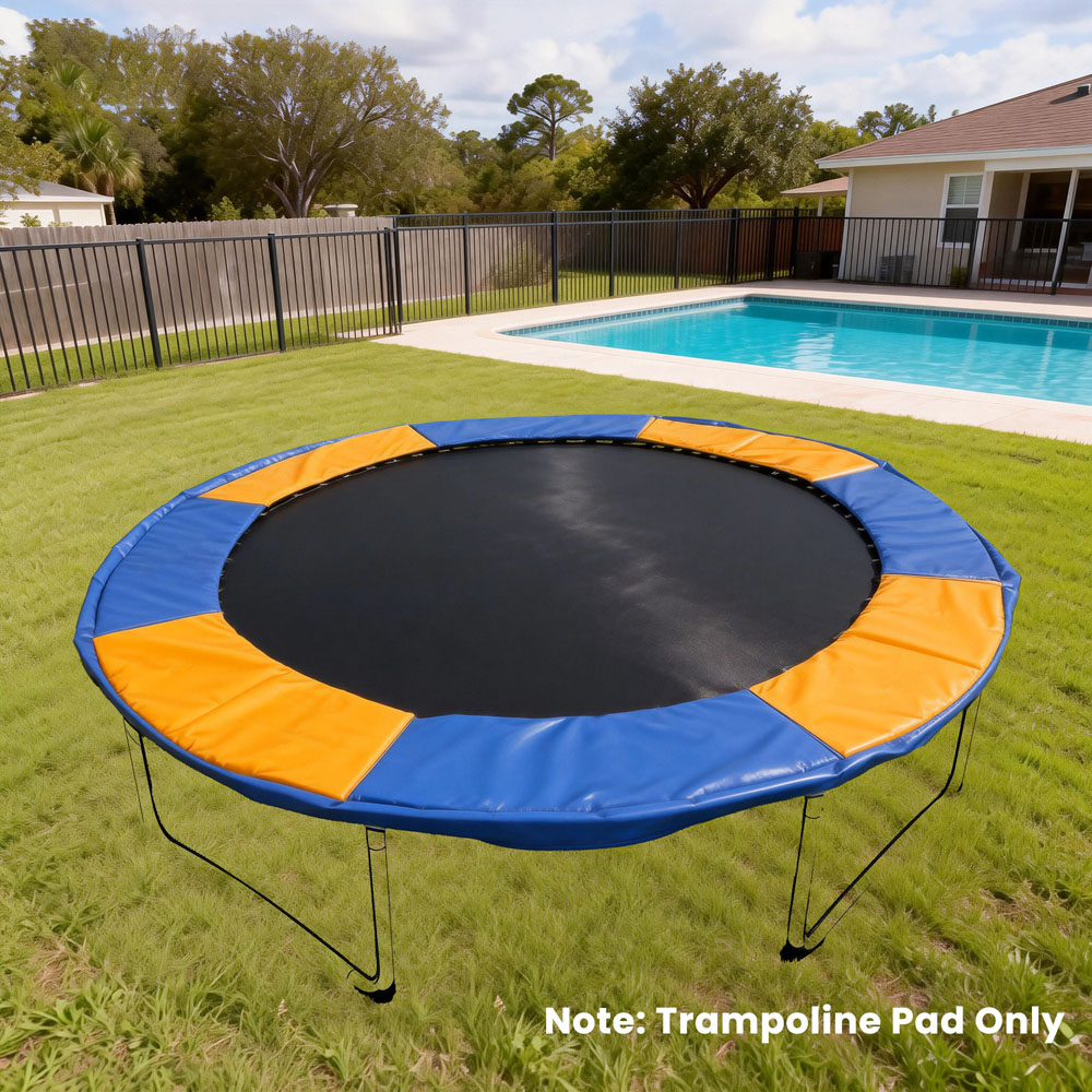 HOMCOM 8ft Yellow and Blue Thick Foam Spring Cover Trampoline Safety Pad Image 3