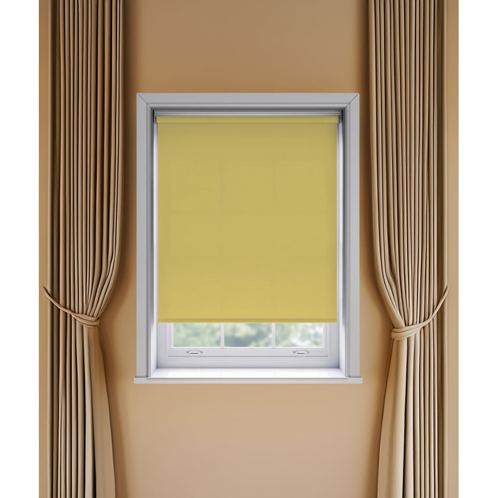 New Edge Blinds Thermal Blackout Roller Blind Ochre 130cm Image 3