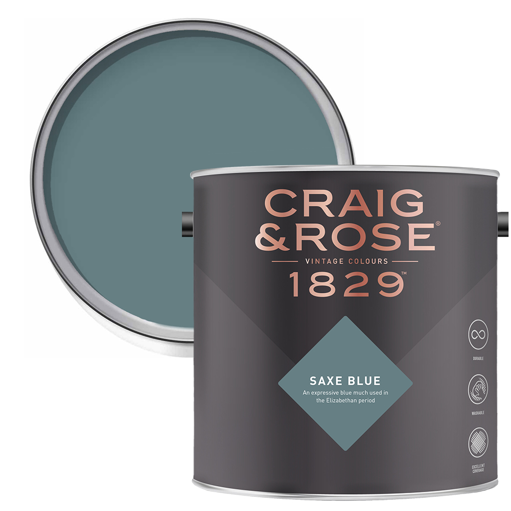 Craig & Rose Kitchen and Bathroom Saxe Blue Eggshell Paint 750ml Image 1