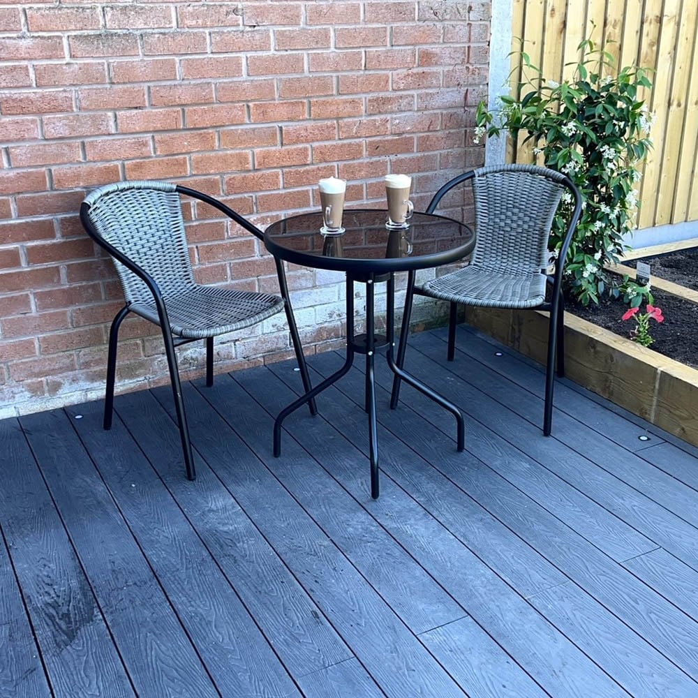 Outdoor Living The Bolero 2 Seater Modern Rattan Bistro Set Grey Image 4