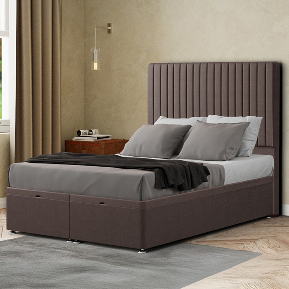 Eleganza Maryland Double Slate Malham Weave Ottoman Bed with Floor Standing Headboard Image 1