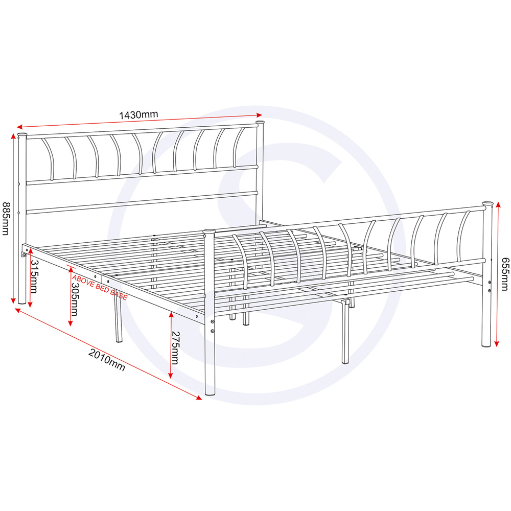 Seconique Harlow Double Silver Bed Frame Image 9