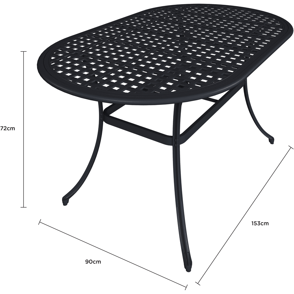 Charles Bentley Cast Aluminium 6 Seater Oval Dining Set Image 9