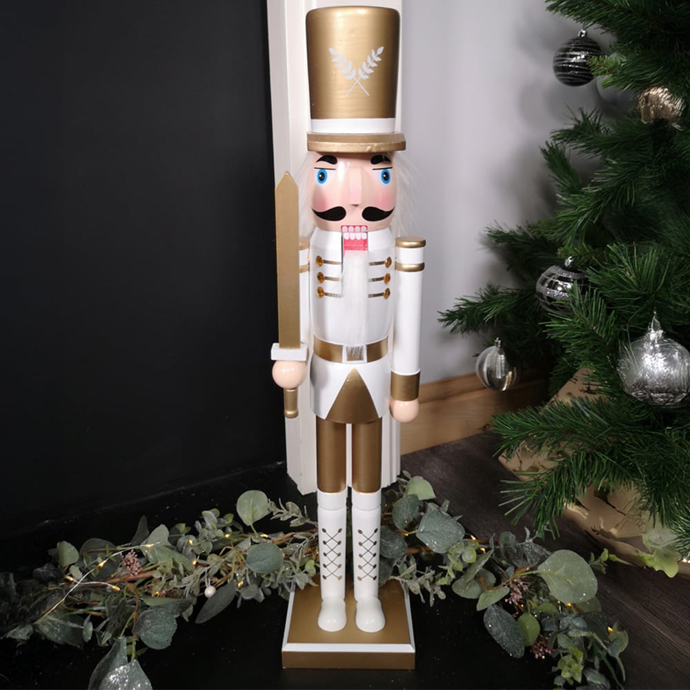 Samuel Alexander Wooden Nutcracker Soldier Decoration with White Body and Shoes Image 6