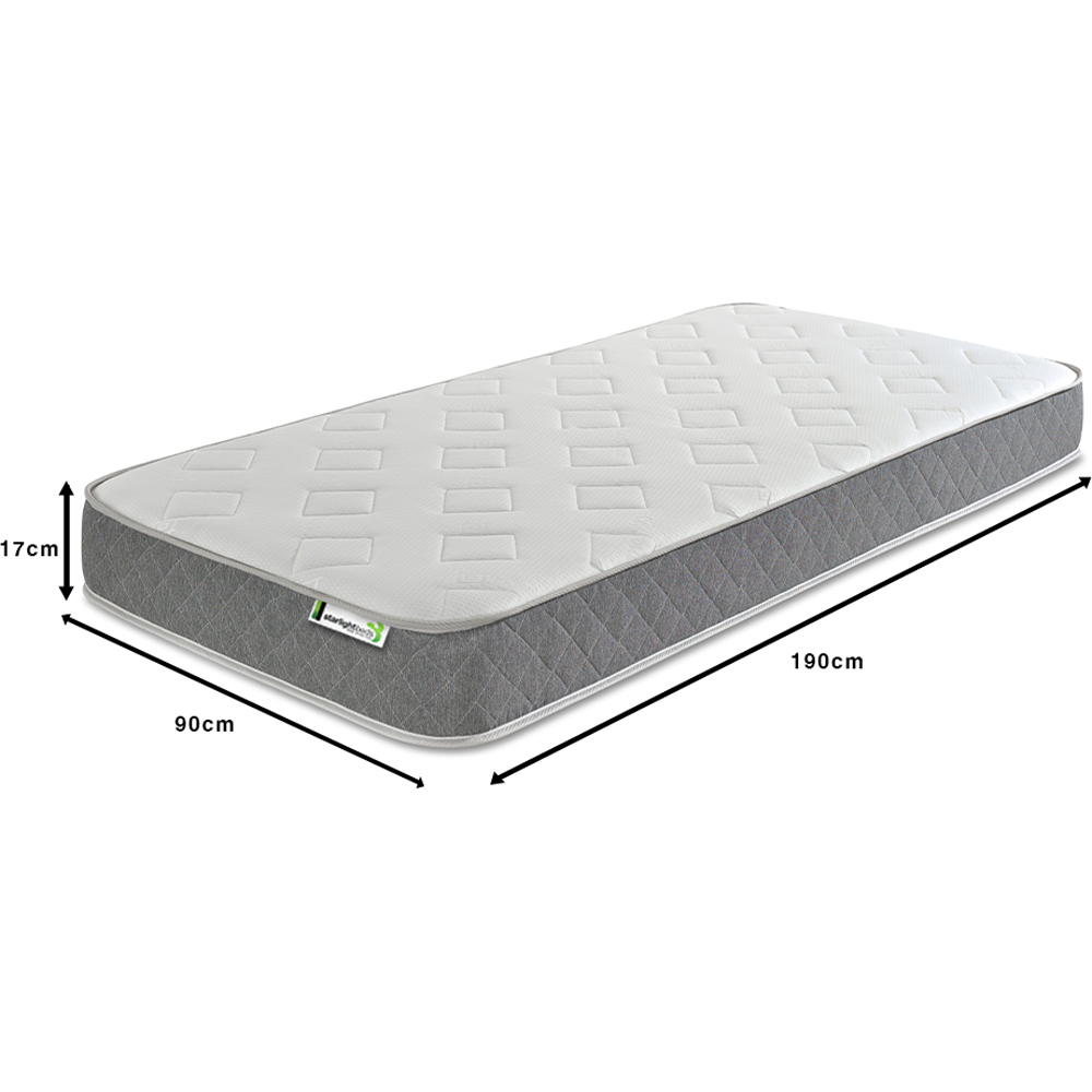 Starlight Beds Jump n Tac Single Grey Memory Foam and Spring Mattress Image 6