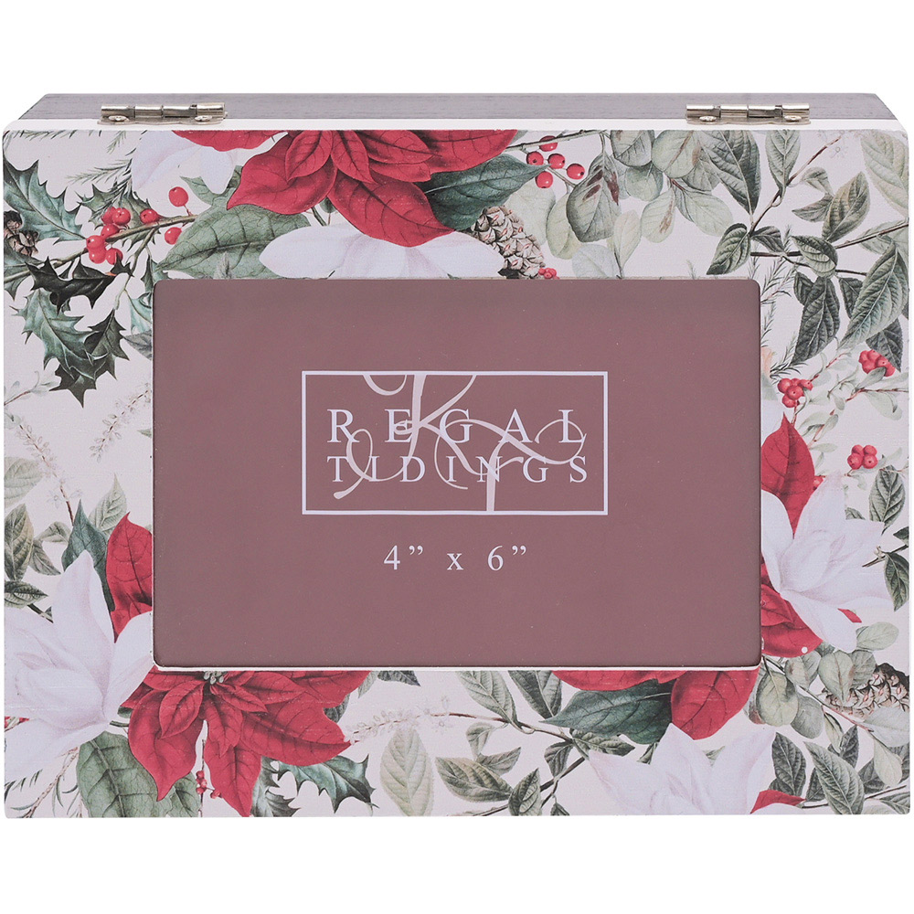 The Christmas Gift Co Poinsettia Storage Box with Photo Aperture Image 3