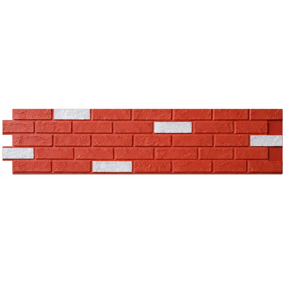 Britwall Red and White Brick Pattern Hard PU Wall Panel 1160 x 300 x 25mm 2 Pack Image 2
